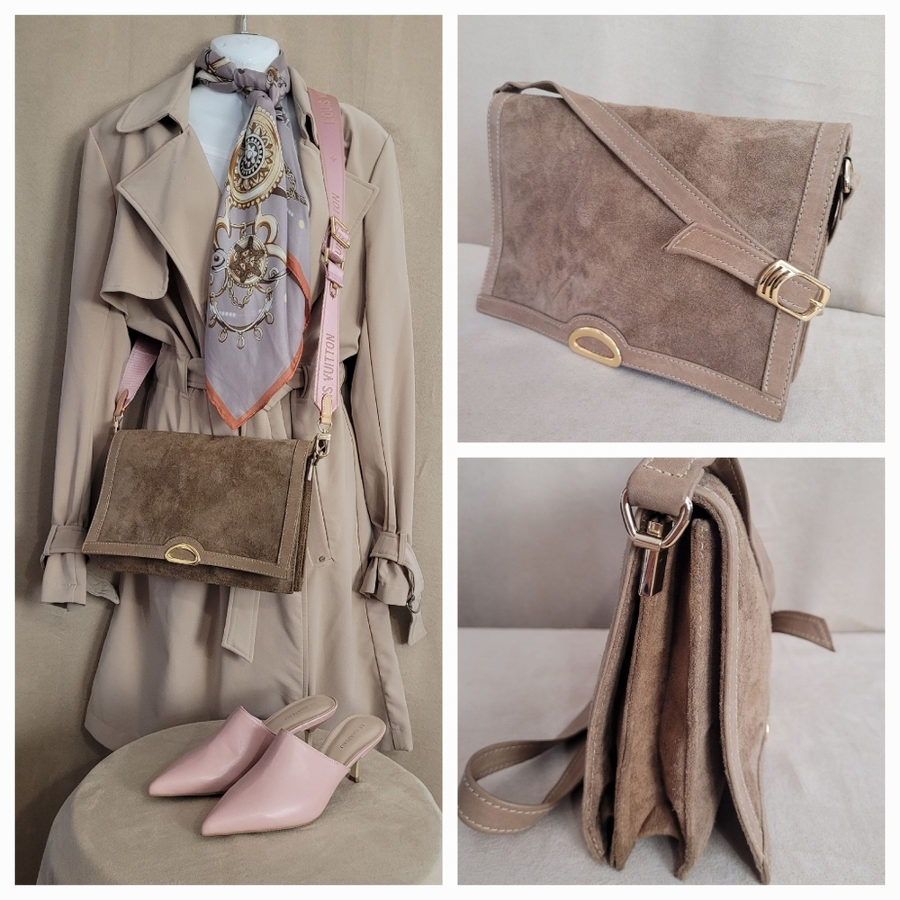 VINTAGE suede crossbody